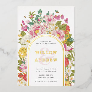 Vintage Mariage Foil Invitation