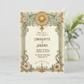 Vintage Mariage Invitation Floral Art Nouveau (Debout devant)