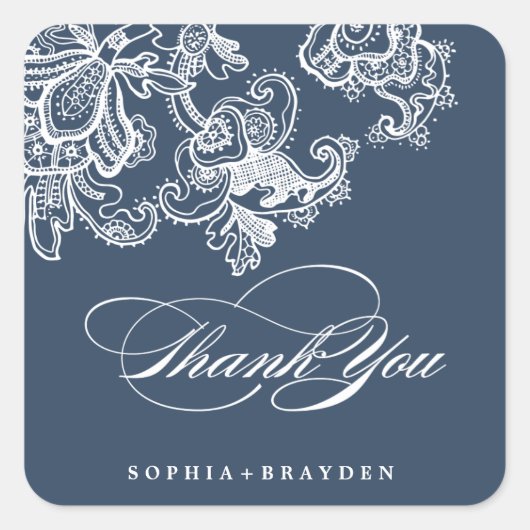 VINTAGE MARIAGE LACE merci autocollants joints (Devant)