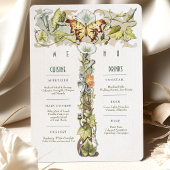 Vintage Mariage Menu & Boissons Carte Papillon Mot
