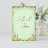Vintage Mariage vert Floral Merci (Debout devant)