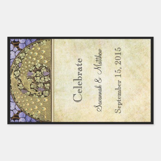 Vintage Mariage  Vin Étiquette (Devant)