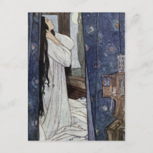 Vintage - Mariana, gedicht door Alfred Lord Tennys Briefkaart