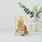 Vintage Marie Jésus Mémoire Prière Carte Sainte (Debout devant)