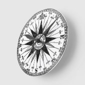 Vintage Mariner's Compass Rose horloge moyenne (Angle)