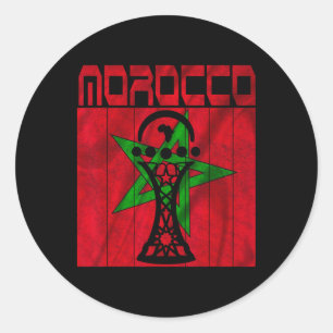 Vintage Marokko, Ik hou van Marokko Kaart Marokko Ronde Sticker