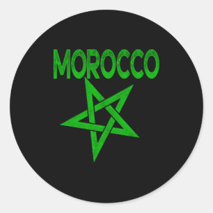 Vintage Marokko Ik hou van Marokko Kaart Marokko V Ronde Sticker