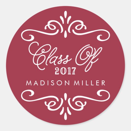 Vintage Maroon | Stickers Graduation (Devant)