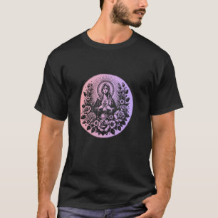 Vintage Mary Gebed Ombre Roze & Paars Vrouwen Meis T-shirt