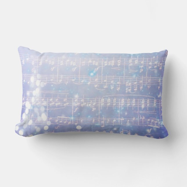 Vintage-mas muziekachtergrond - blauw kussen (Voorkant)