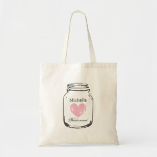 Vintage mason jar bridesmaid mariage sac fourre-to