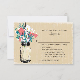 Vintage Mason Jar Calla Lily Fleurs sauvages RSVP