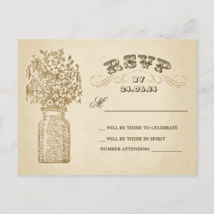vintage mason jarre mariage rsvp cartes postales