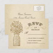 vintage mason jarre mariage rsvp cartes postales (Devant / Derrière)