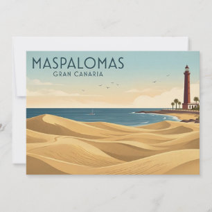 Vintage Maspalomas Duinen - Minimalistische Gran C Kaart