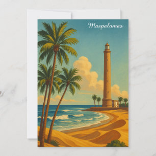 Vintage Maspalomas Meloneras Beach Gran Canaria Kaart
