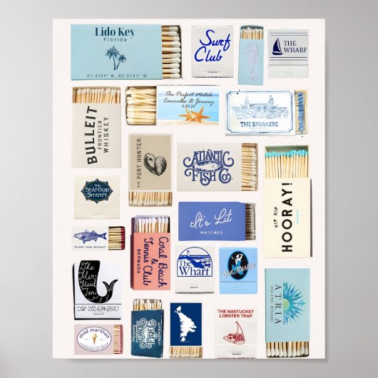 Vintage Matchbook Art Coastal Poster (Devant)