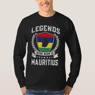Vintage Mauritiaanse Vlaglegendes Werden Geboren I T-shirt