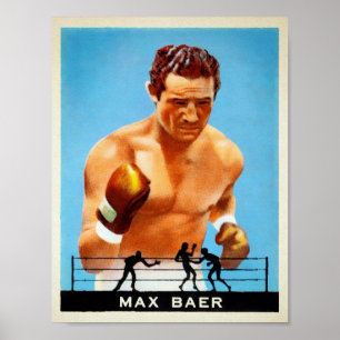 Vintage Max Baer Cigarette Kaart Poster