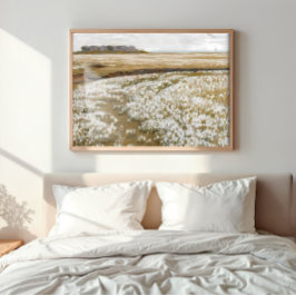 Vintage Meadow Landscape Countryside Field Canvas Afdruk