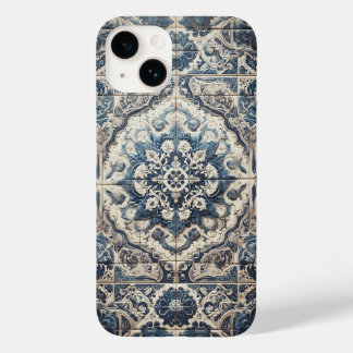 Vintage mediterraan blauw en wit siervoorwerp in Case-Mate iPhone 14 hoesje