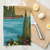 Vintage meer Como Italië Theedoek (Quarter Fold)