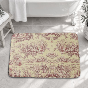 Vintage meer geel rood toile de jouy badmat