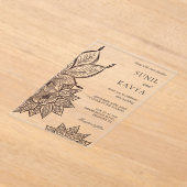 Vintage Mehendi Henna Indian Wedding Invitation (Poser)