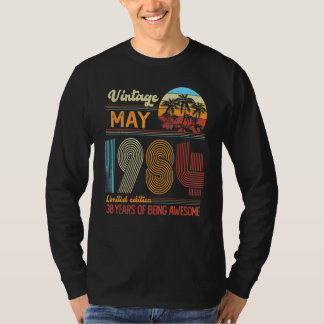 Vintage mei 1984 38 jaar oude 38e dag decoratio B T-shirt