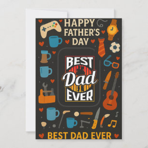 Vintage Meilleur papa Jamais Pêche Père Jour Carte