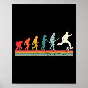 Vintage Menselijke Evolutie Voetbalspeler Voetbal Poster