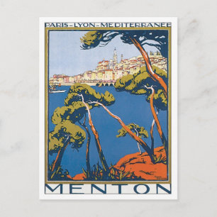 Vintage Menton Frankrijk Briefkaart