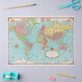 Vintage Mercator Wereldkaart Decoupage Tissuepapier (Craft)
