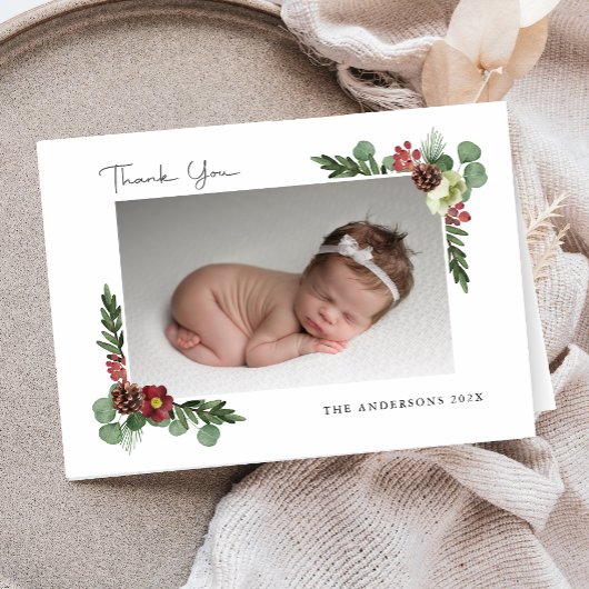 Vintage Merci d'hiver floral