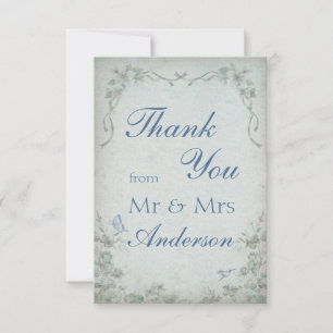 Vintage Merci Mariage bleu floral