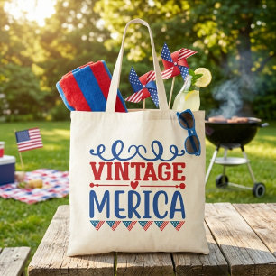 Vintage Merica Patriottisch Tote Bag