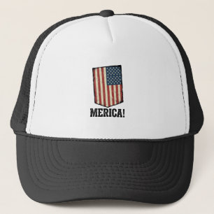 Vintage Merica Vlag Patriottisch Grafisch T-shirt_ Trucker Pet