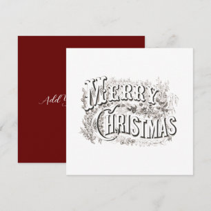 VINTAGE "MERRY CHRISTMAS" CARTE DE RECONNAISSANCE 