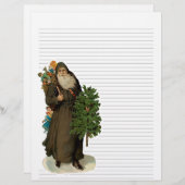 Vintage met kerstinslag bekleed papier (Voorkant / Achterkant)