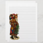 Vintage met kerstinslag bekleed papier (Voorkant / Achterkant)