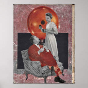 Vintage met voedselthema collage poster