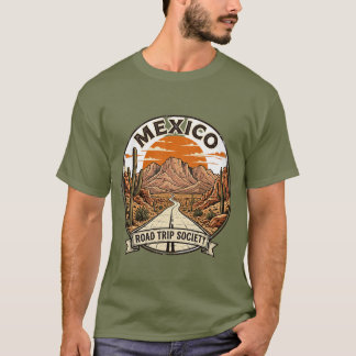 Vintage Mexico Roadtrip Society Woestijnavontuur T-shirt