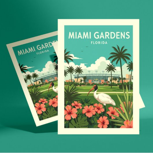 Vintage Miami Gardens Florida Briefkaart