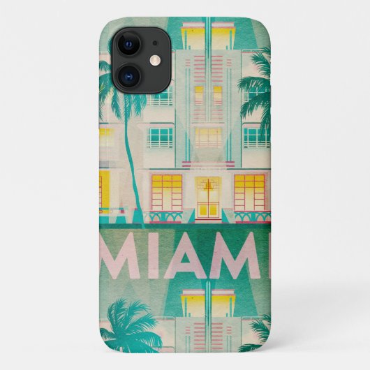Vintage Miami, Ocean Drive coque iphone (Dos)