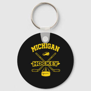 Vintage Michigan Hockey Retro-stijl Sleutelhanger