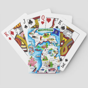 Vintage Michigan Kaart Speelkaarten