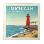 Vintage Michigan Tegeltje (Voorkant)