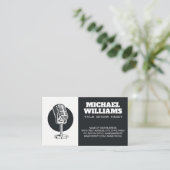 Vintage Microfoon | Zang Blogger Host Visitekaartje (Staand voorkant)