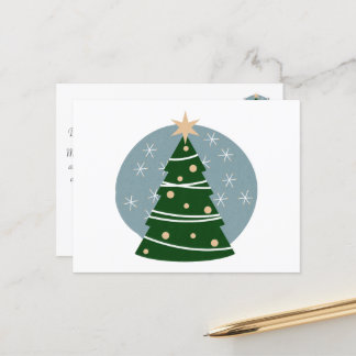 Vintage MidCentury Modern Kerstboom Feestdagenkaart