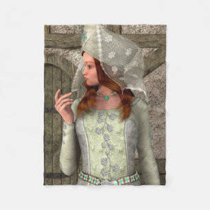 Vintage Middeleeuwse Prinses Renaissance Kunst Fleece Deken